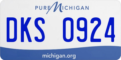 MI license plate DKS0924