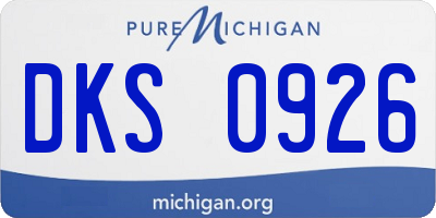 MI license plate DKS0926