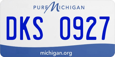 MI license plate DKS0927