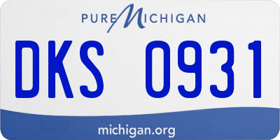 MI license plate DKS0931