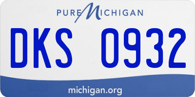 MI license plate DKS0932
