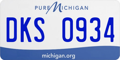 MI license plate DKS0934