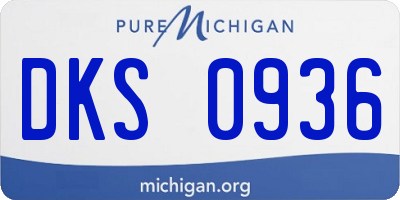 MI license plate DKS0936