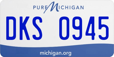 MI license plate DKS0945