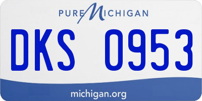 MI license plate DKS0953