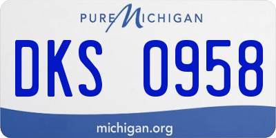MI license plate DKS0958
