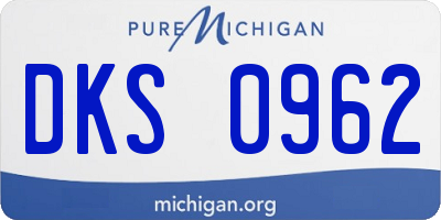 MI license plate DKS0962