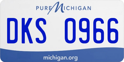 MI license plate DKS0966
