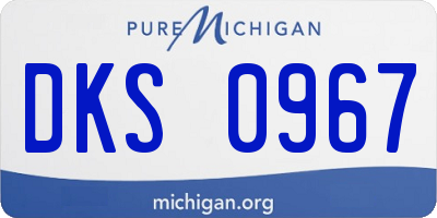 MI license plate DKS0967