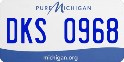 MI license plate DKS0968