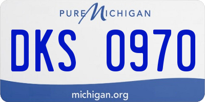 MI license plate DKS0970
