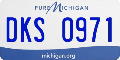 MI license plate DKS0971