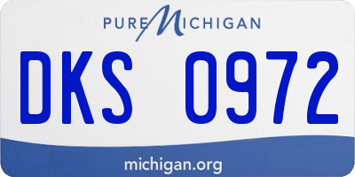 MI license plate DKS0972