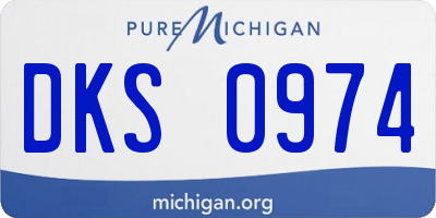 MI license plate DKS0974