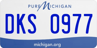 MI license plate DKS0977