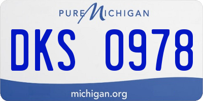 MI license plate DKS0978