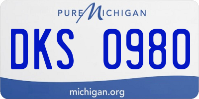 MI license plate DKS0980