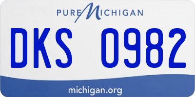 MI license plate DKS0982