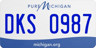 MI license plate DKS0987