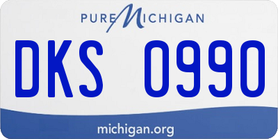 MI license plate DKS0990