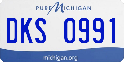 MI license plate DKS0991