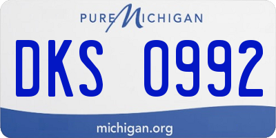 MI license plate DKS0992