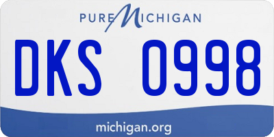 MI license plate DKS0998
