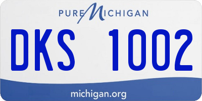 MI license plate DKS1002