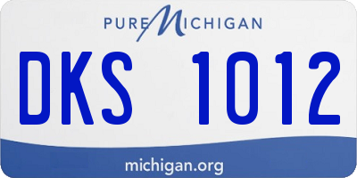 MI license plate DKS1012