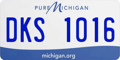 MI license plate DKS1016