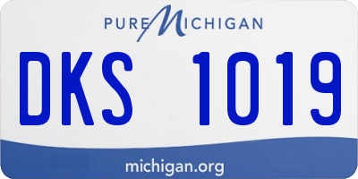 MI license plate DKS1019
