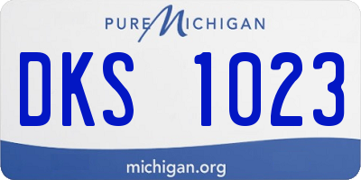 MI license plate DKS1023