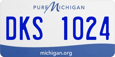 MI license plate DKS1024