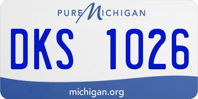 MI license plate DKS1026