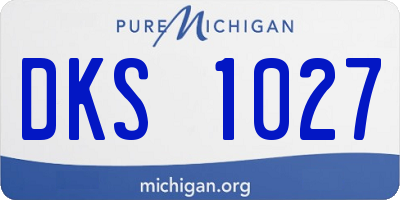 MI license plate DKS1027