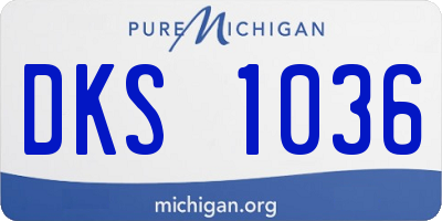 MI license plate DKS1036
