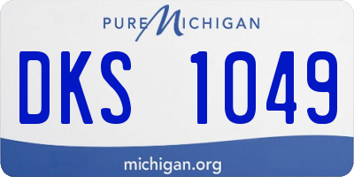 MI license plate DKS1049