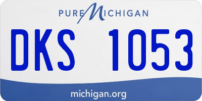 MI license plate DKS1053
