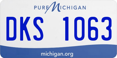 MI license plate DKS1063