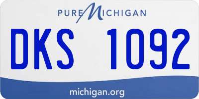 MI license plate DKS1092