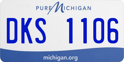 MI license plate DKS1106