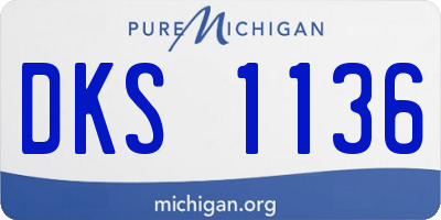 MI license plate DKS1136