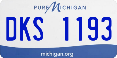 MI license plate DKS1193