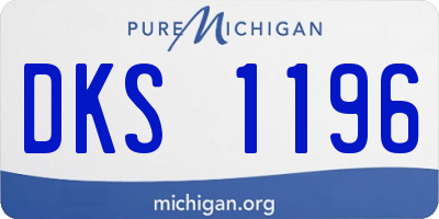 MI license plate DKS1196