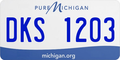 MI license plate DKS1203