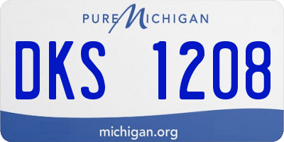 MI license plate DKS1208