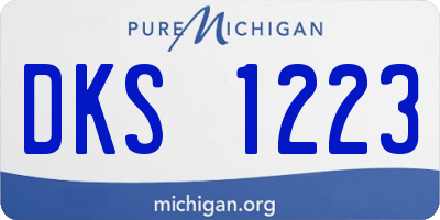 MI license plate DKS1223