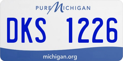 MI license plate DKS1226