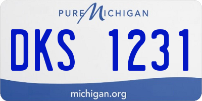MI license plate DKS1231