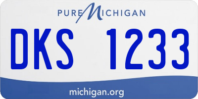 MI license plate DKS1233